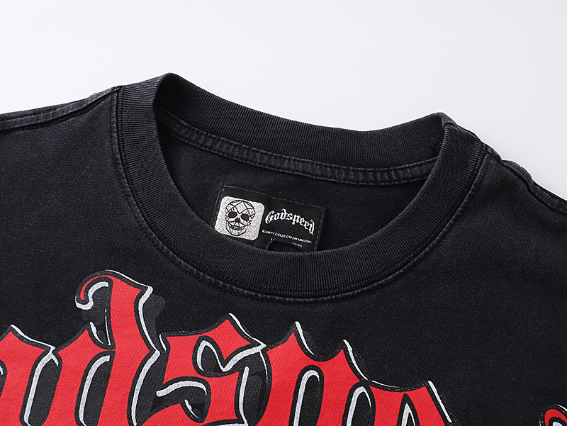 Godspeed Skull Couple Print T-shirt #1152 Black