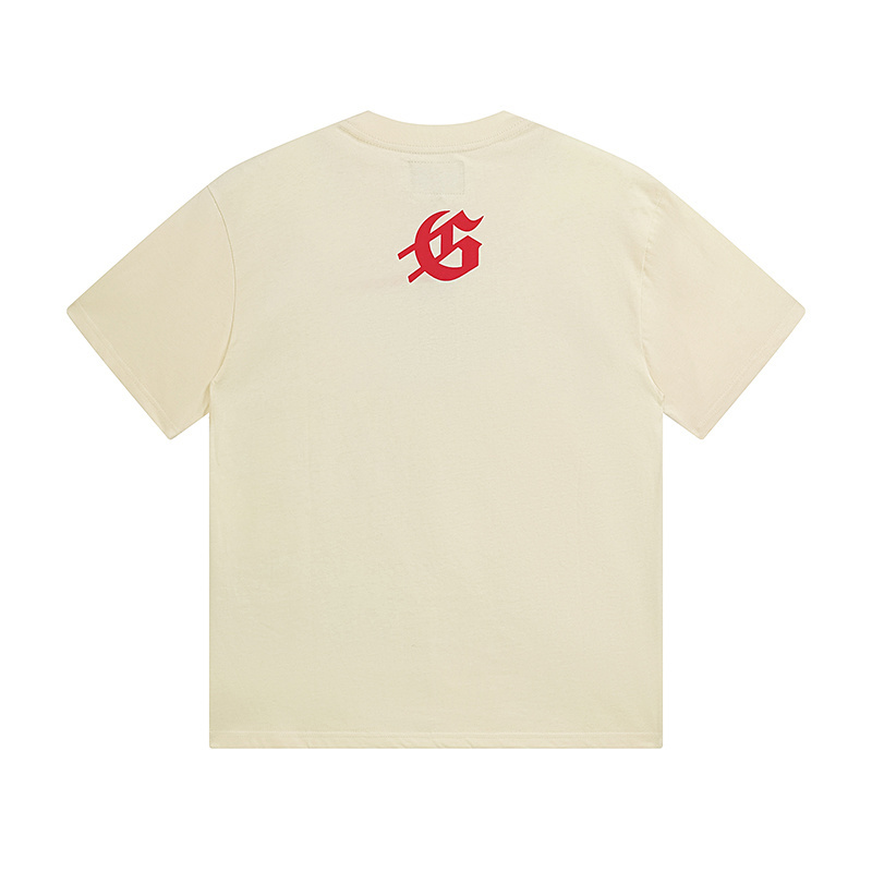 Godspeed Skull Couple Print T-shirt #3152 Apricot