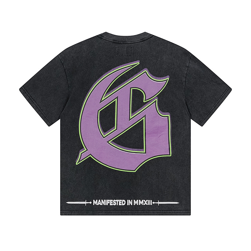 Godspeed Skull Green Bubble Print Cotton T-Shirt #1169 Black