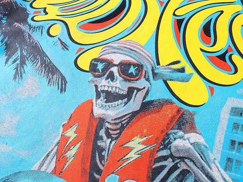 Godspeed Skull Jetboat Print T-Shirt #1111 Black