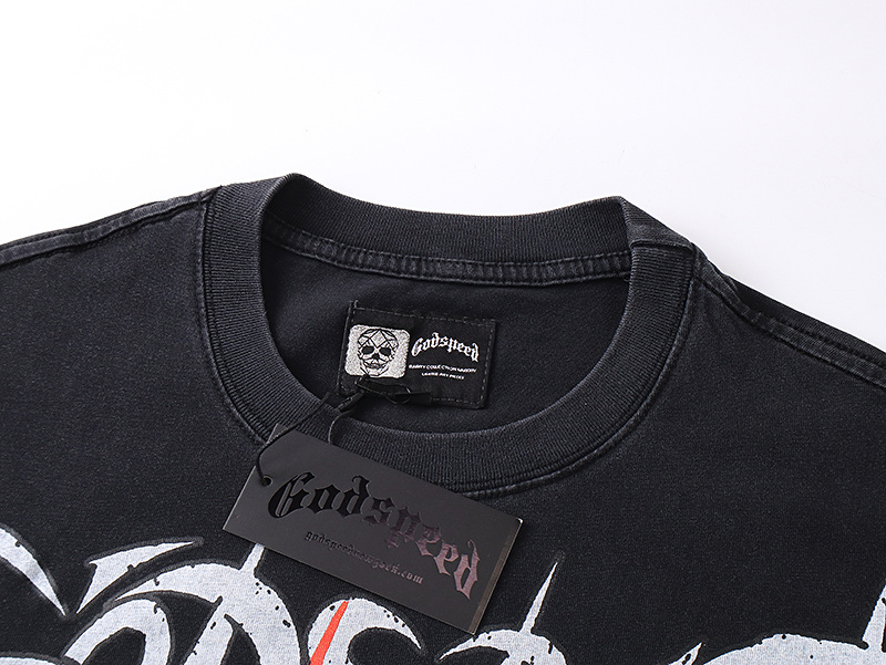Godspeed Skull Print T-Shirt #1135 Black