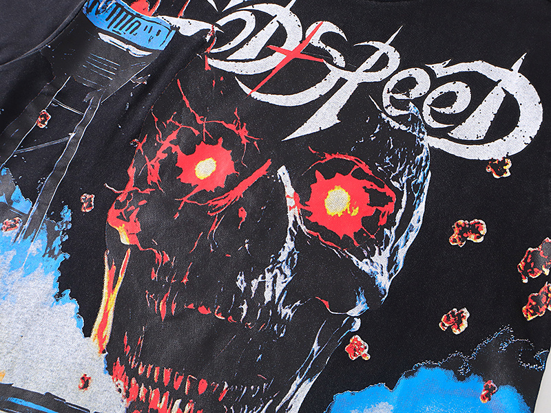 Godspeed Skull Print T-Shirt #1135 Black
