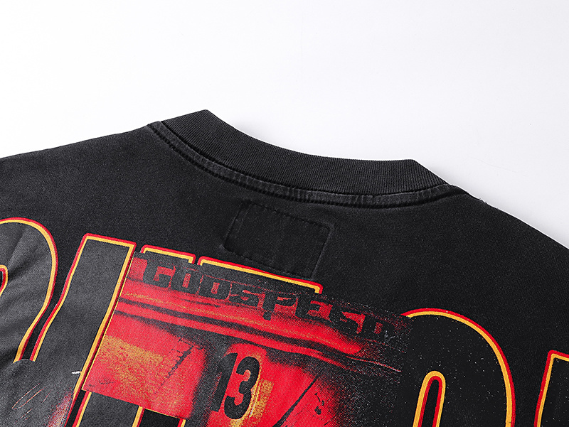 Godspeed Skull Racing Champion Print T-shirt #1131 Black