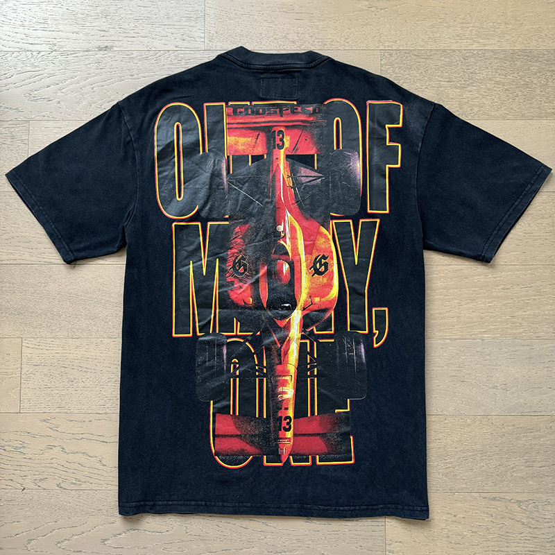 Godspeed Skull Racing Champion Print T-shirt #1131 Black