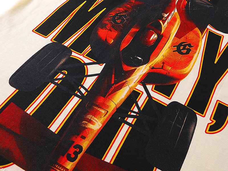 Godspeed Skull Racing Champion Print T-shirt #3131 Apricot