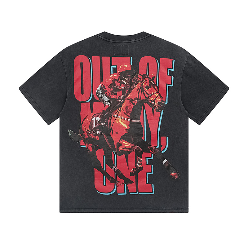 Godspeed Skull Rider Print Cotton T-Shirt #1161 Black