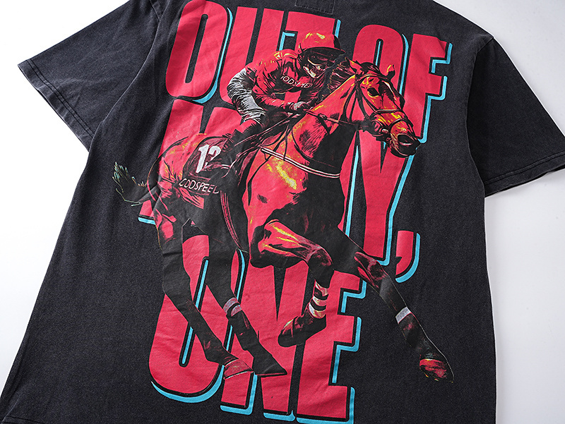 Godspeed Skull Rider Print Cotton T-Shirt #1161 Black