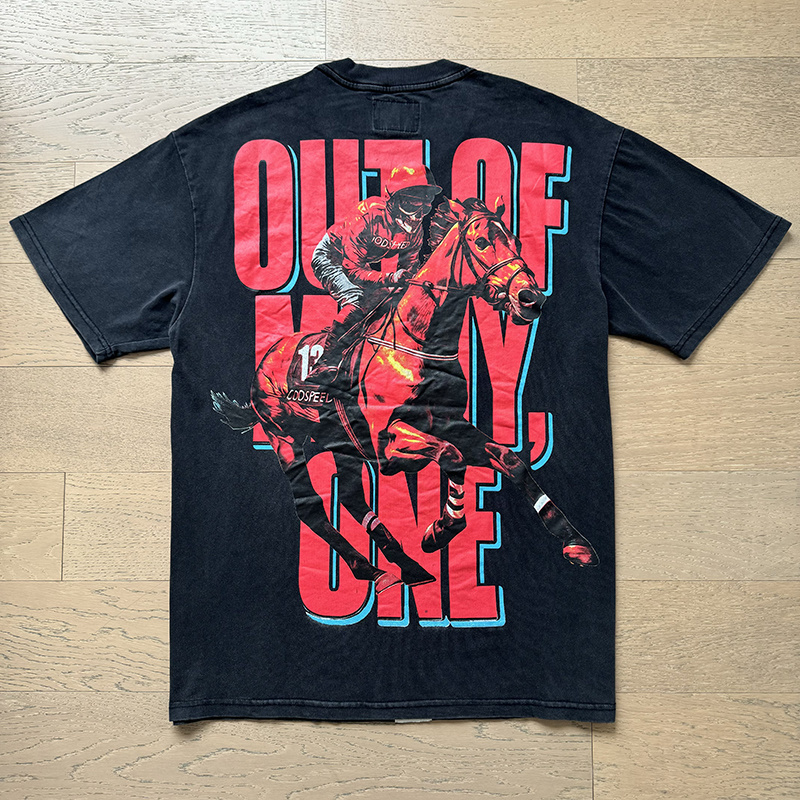 Godspeed Skull Rider Print Cotton T-Shirt #1161 Black