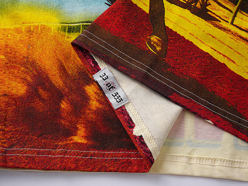 Godspeed Skull Rider Print Cotton T-Shirt #3161 Apricot