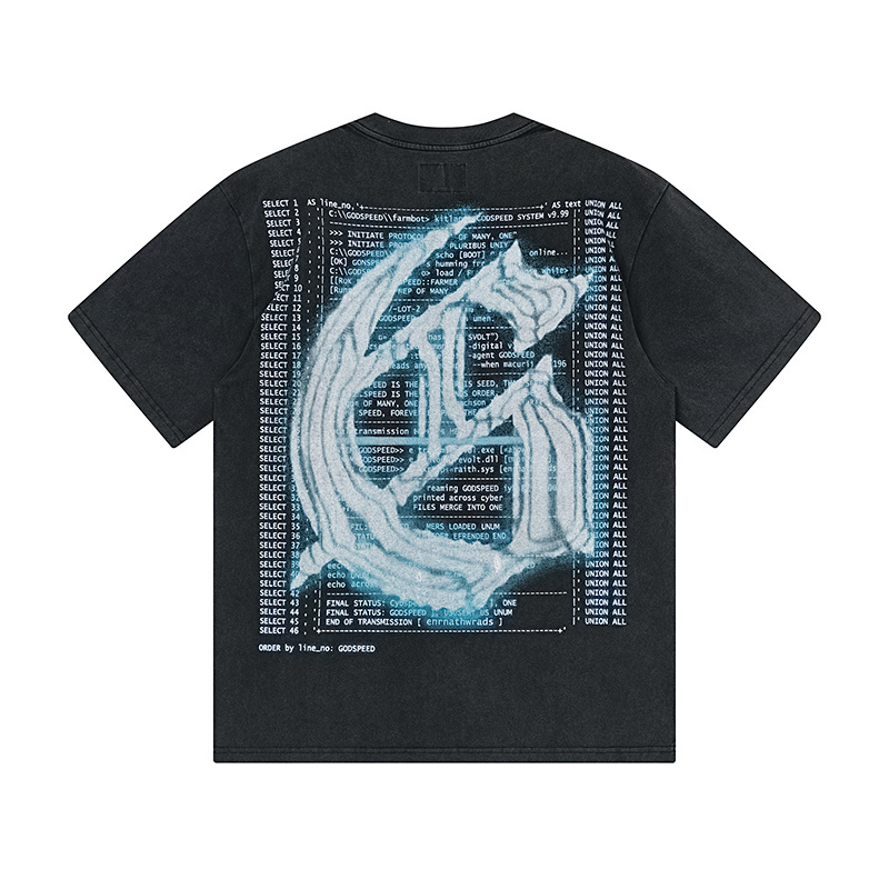 Godspeed Skull Robot Scarecrow Print T-shirt #1178 Black