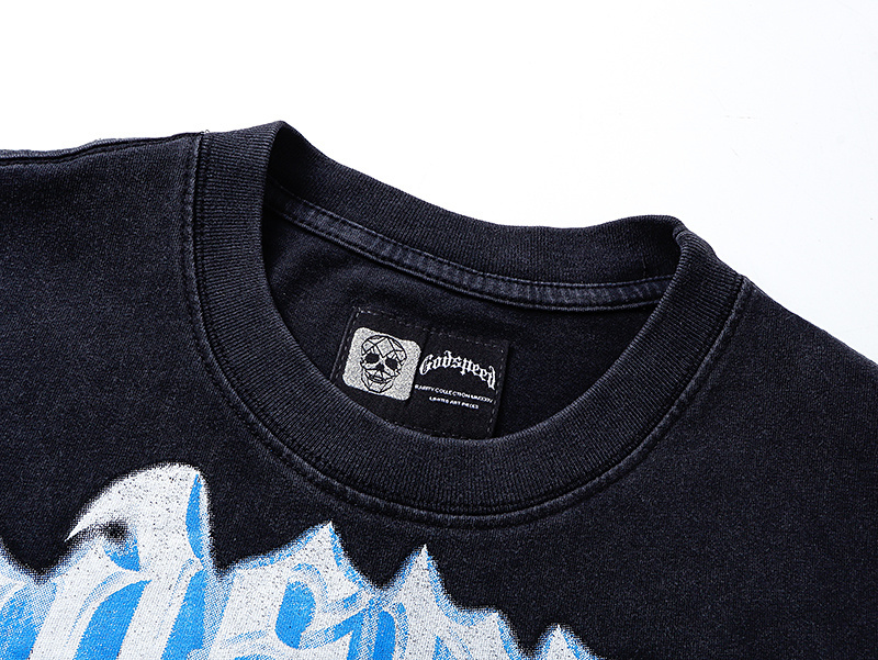 Godspeed Skull Robot Scarecrow Print T-shirt #1178 Black