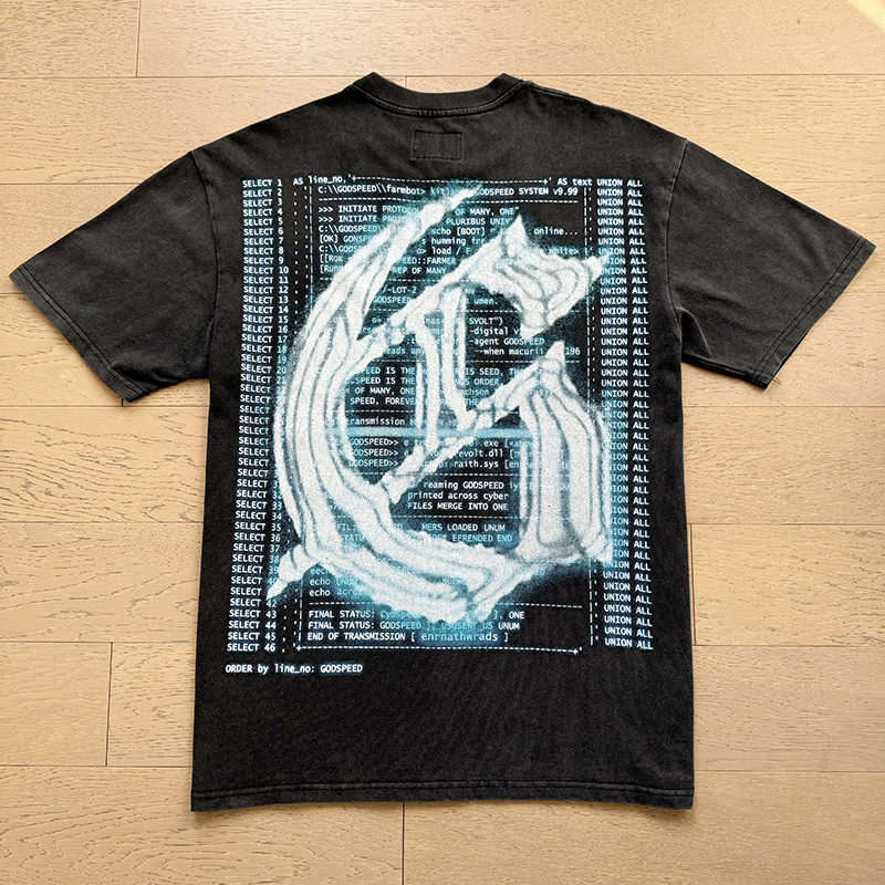 Godspeed Skull Robot Scarecrow Print T-shirt #1178 Black