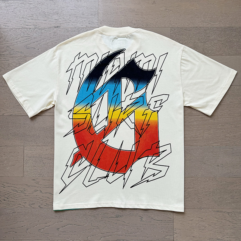 Godspeed Skull Surf Club Print Cotton T-Shirt #3117 Apricot