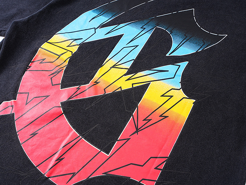 Godspeed Skull Surf Print T-shirt #1117 Black