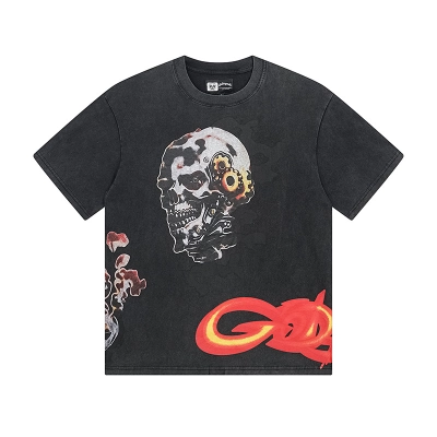 Godspeed Skull Suspended Print T-shirt #1132 Black 01