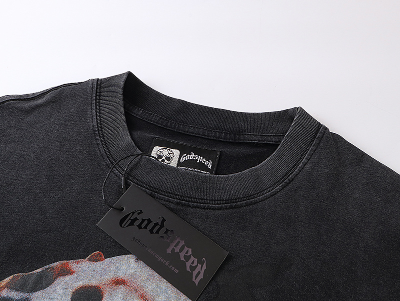Godspeed Skull Suspended Print T-shirt #1132 Black