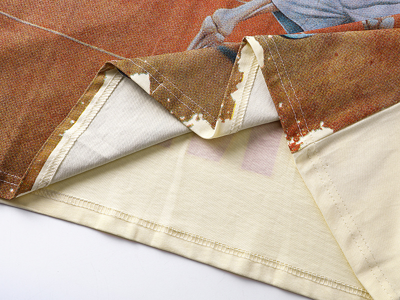 Godspeed Skull Tennis Print Cotton T-Shirt #3170 Apricot