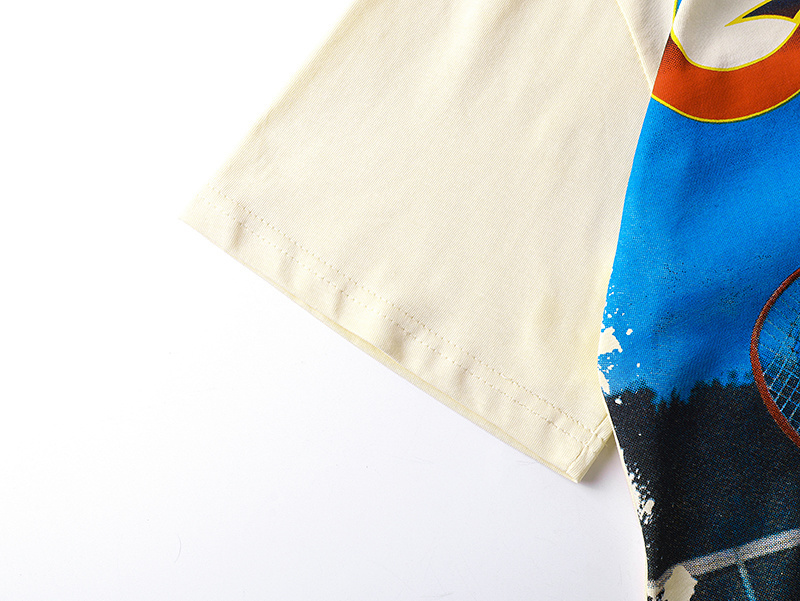 Godspeed Skull Tennis Print Cotton T-Shirt #3170 Apricot