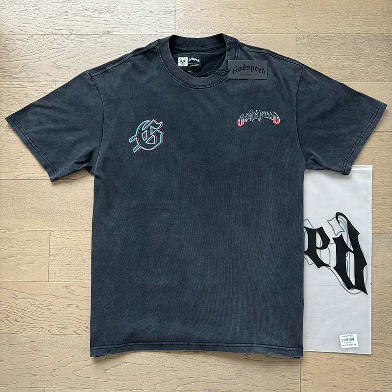 Godspeed Skull Volcano Eruption Print T-shirt #1138 Black