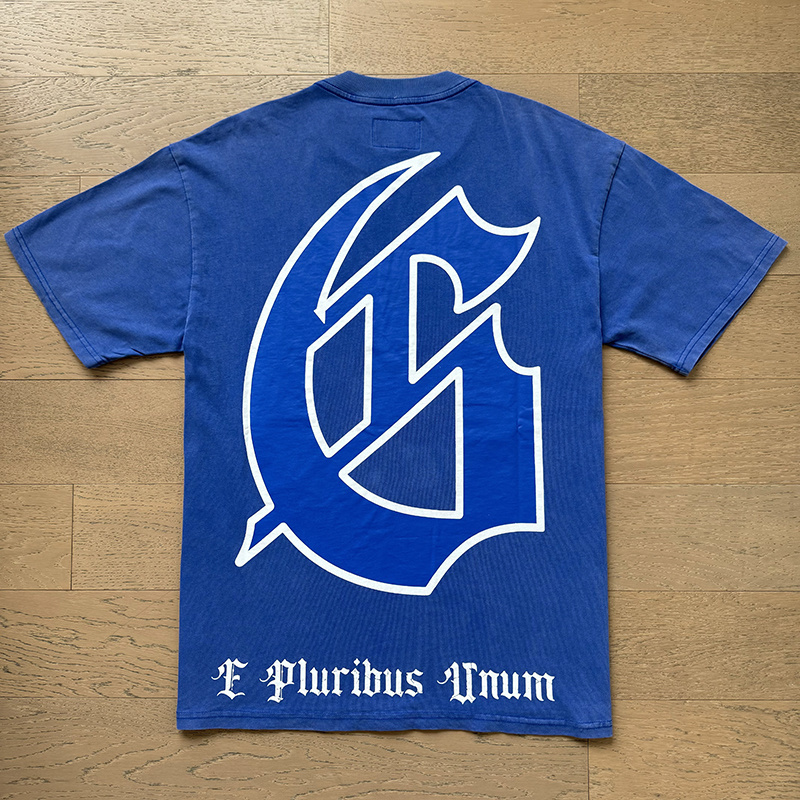 Godspeed Spacesuit Moon Print Cotton T-Shirt #1123 Blue