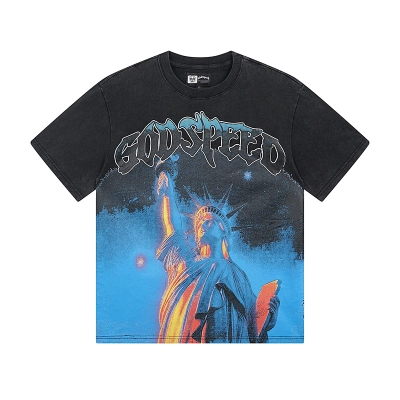Godspeed Star Statue Liberty Print T-Shirt #1133 Black 01