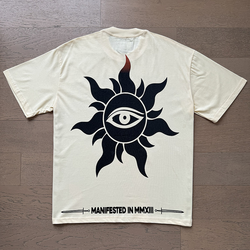 Godspeed Star Statue Liberty Print T-Shirt #3133 Apricot