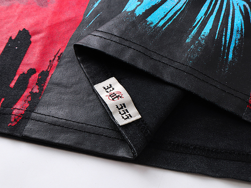 Godspeed Statue of Liberty Lightning Print T-Shirt #1139 Black Red