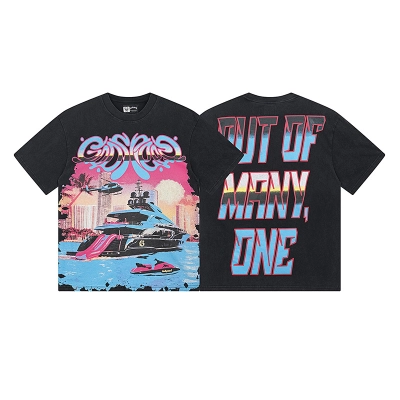 Godspeed Steamship Print T-Shirt #1109 Black 02