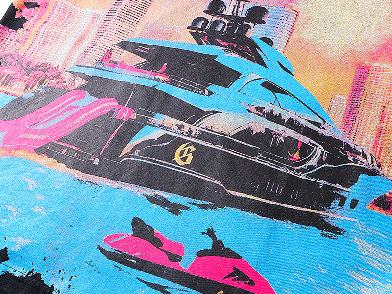 Godspeed Steamship Print T-Shirt #1109 Black