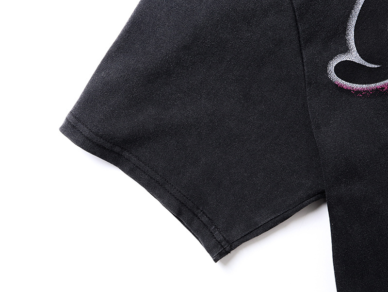 Godspeed Washed Print T-Shirt #1172 Black