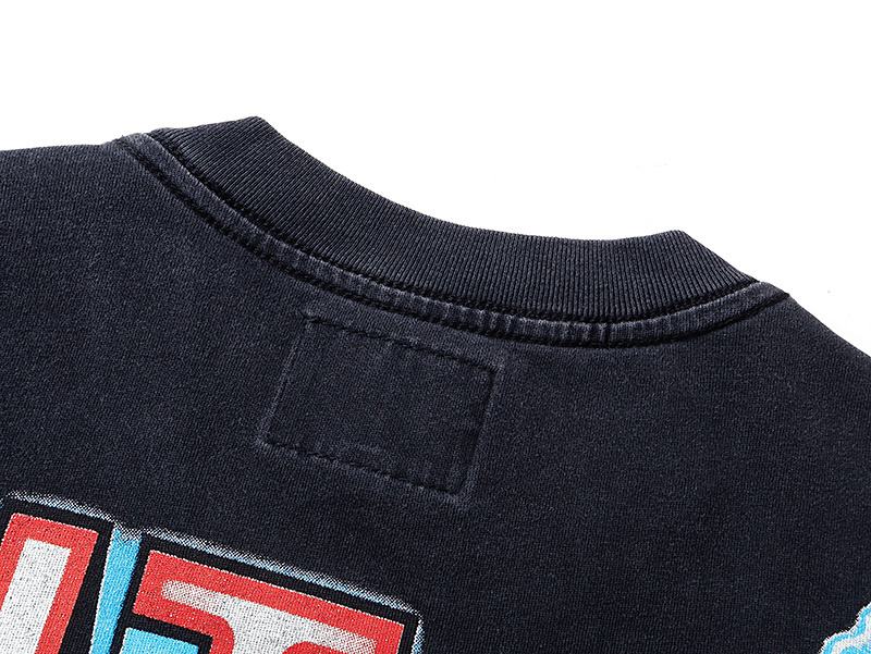 Godspeed Washed Print T-Shirt #1177 Black