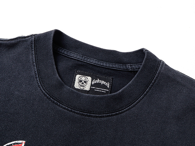 Godspeed Washed Print T-Shirt #1179 Black