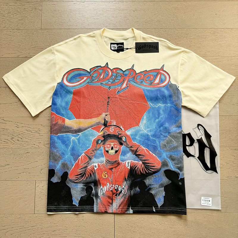 Godspeed Washed Print T-Shirt #3177 Apricot