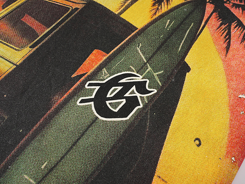 Godspeed Beach Jeep Print T-shirt #3108 Apricot