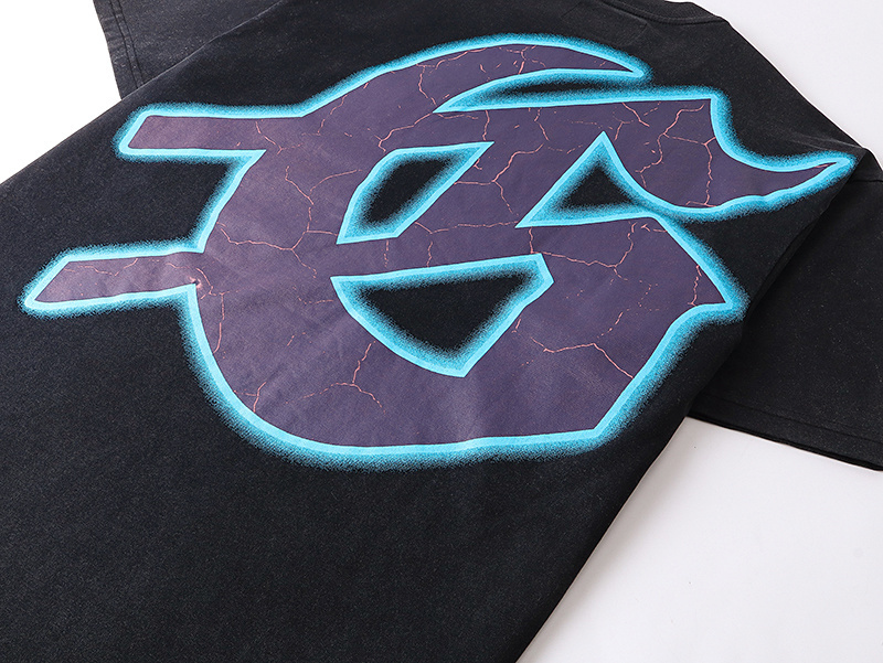 Godspeed Green Light Astronaut Print T-Shirt #1086 Black