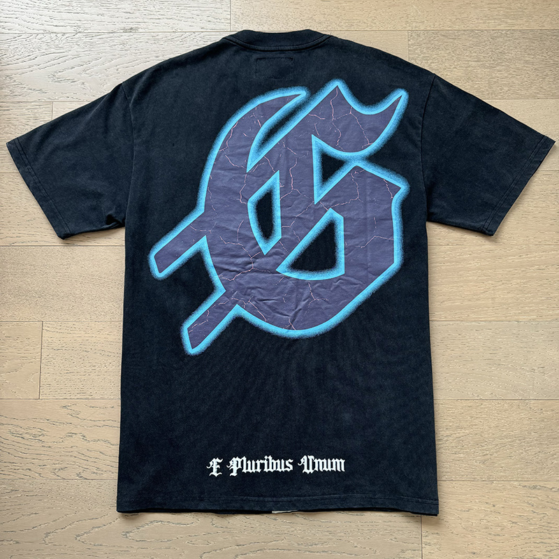 Godspeed Green Light Astronaut Print T-Shirt #1086 Black