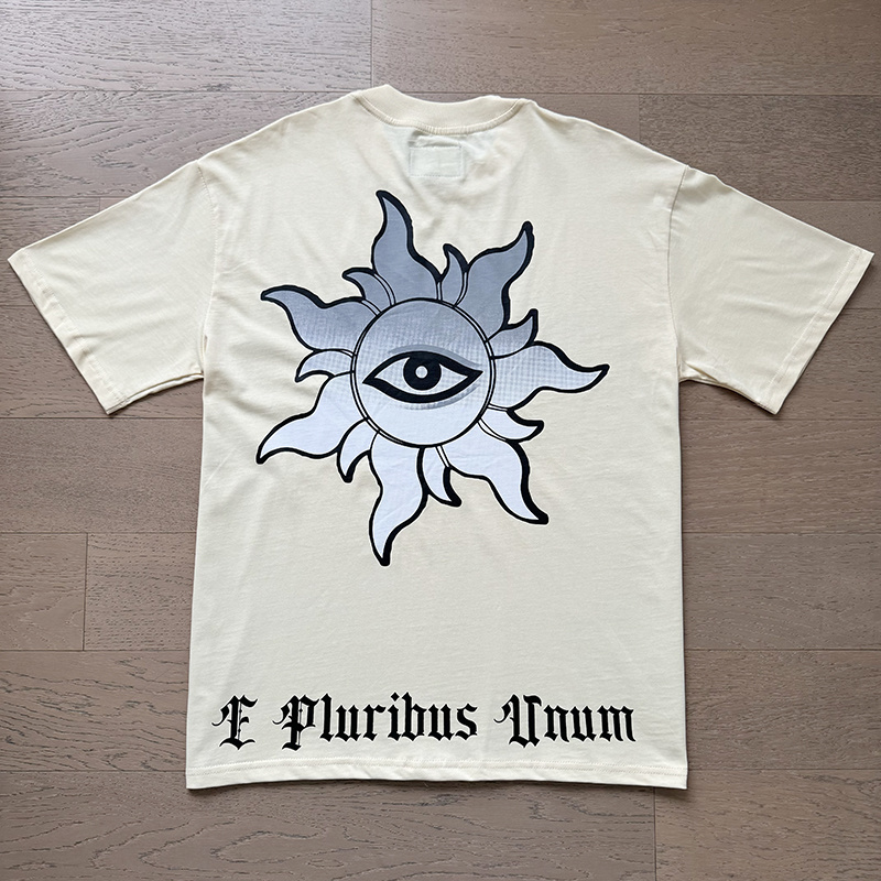 Godspeed Helicopter Statue of Liberty Print T-shirt #1116 Apricot