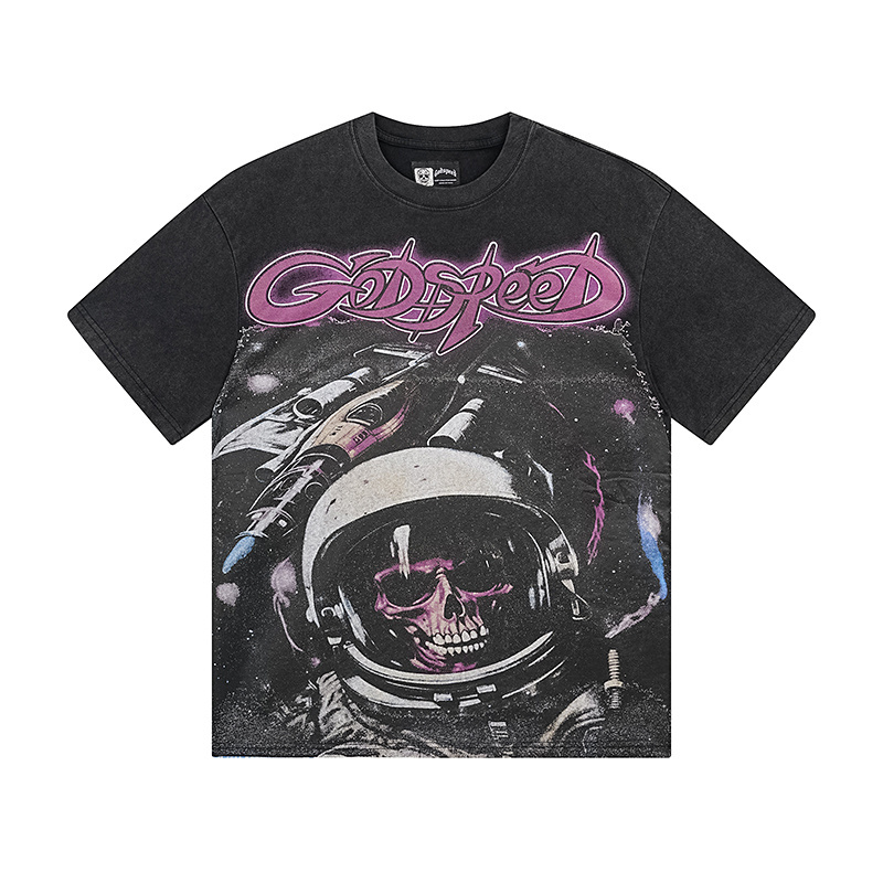 Godspeed Interstellar Skull Print T-Shirt #1130 Black