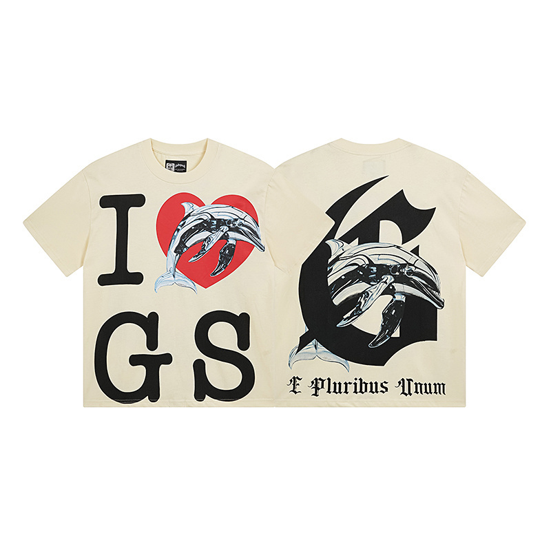 Godspeed Letter GS Print T-shirt #3112 Apricot