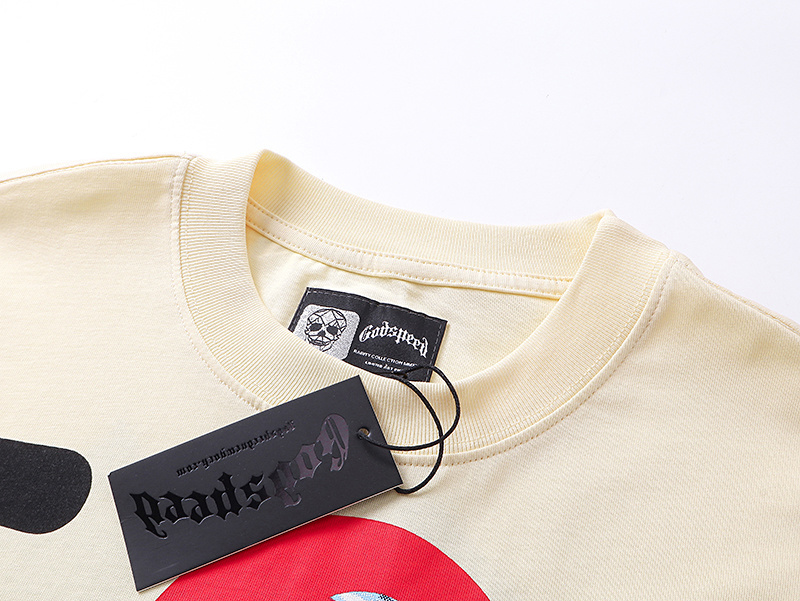 Godspeed Letter GS Print T-shirt #3112 Apricot