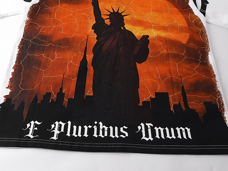 Godspeed Lightning Statue of Liberty Print T-shirt #3072 White