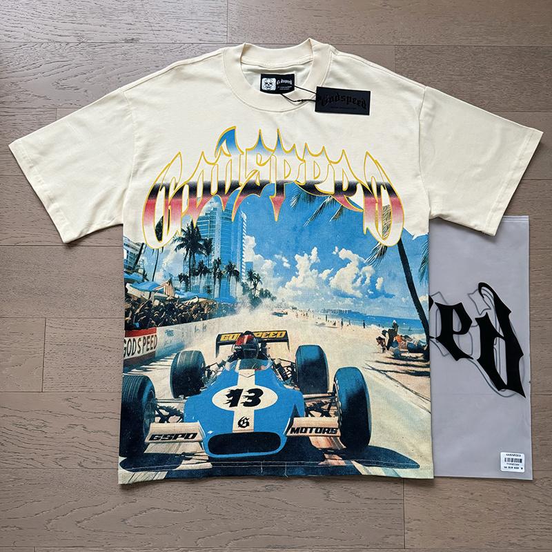 Godspeed Racing No. 13 Cotton T-Shirt #3110 Apricot