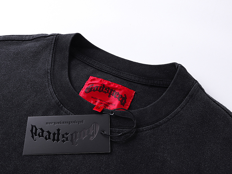 Godspeed Skull and Crown Print T-Shirt #1089 Black