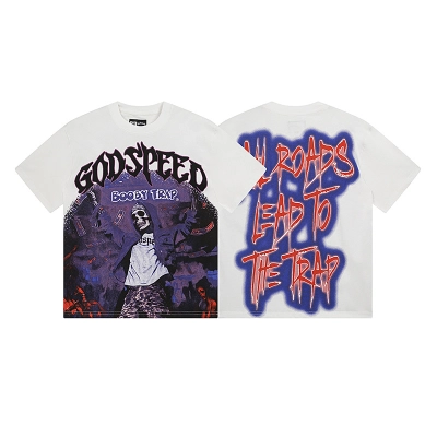 Godspeed Skull Booby Print T-Shirt #3115 White 02