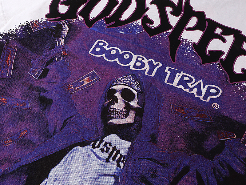 Godspeed Skull Booby Print T-Shirt #3115 White