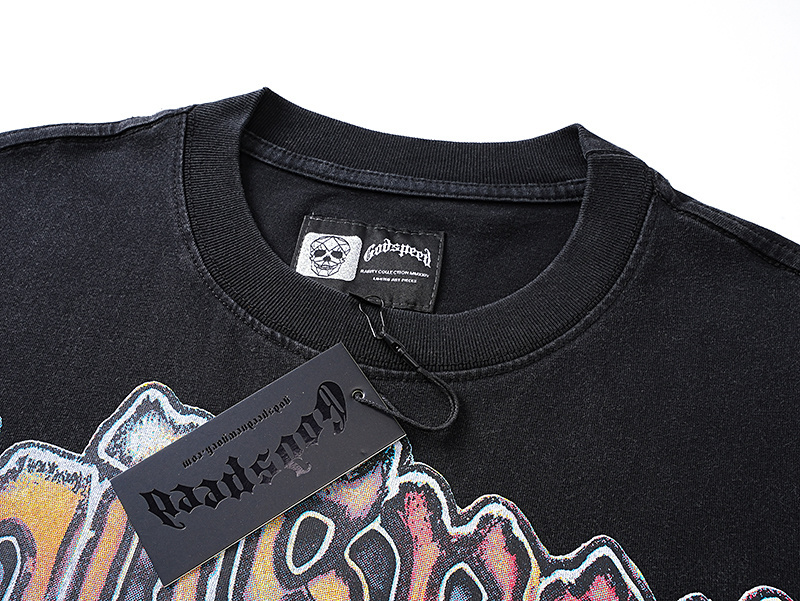 Godspeed Skull Drive Print T-Shirt #1120 Black