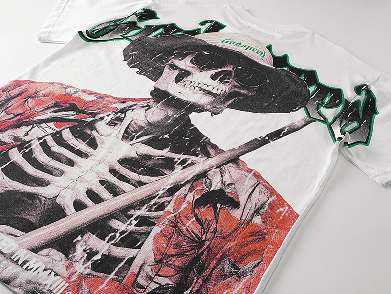 Godspeed Skull Farmer Print T-Shirt #3093 White