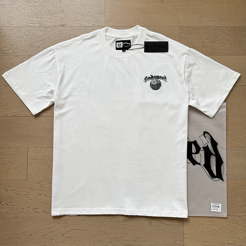 Godspeed Skull Farmer Print T-Shirt #3093 White