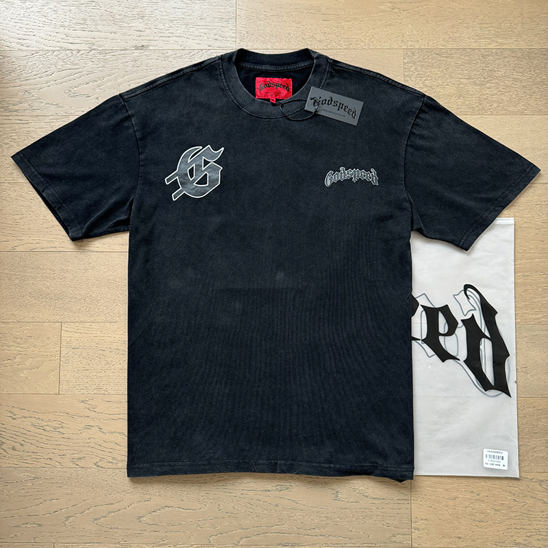 Godspeed Skull Horse Ranch Print T-shirt #1092 Black