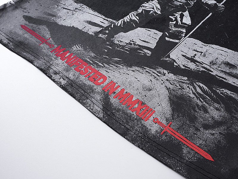 Godspeed Skull Moon Landing Print T-shirt #1082 Black